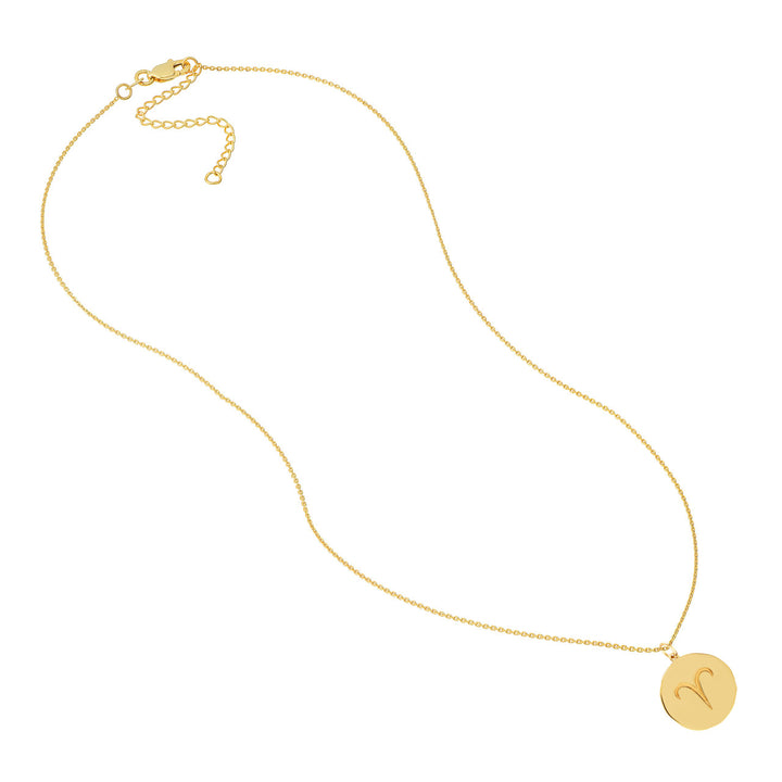 Zodiac Sign Customizable Disc Pendant Necklace