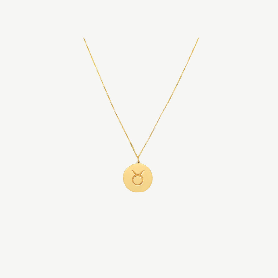 Zodiac Sign Customizable Disc Pendant Necklace