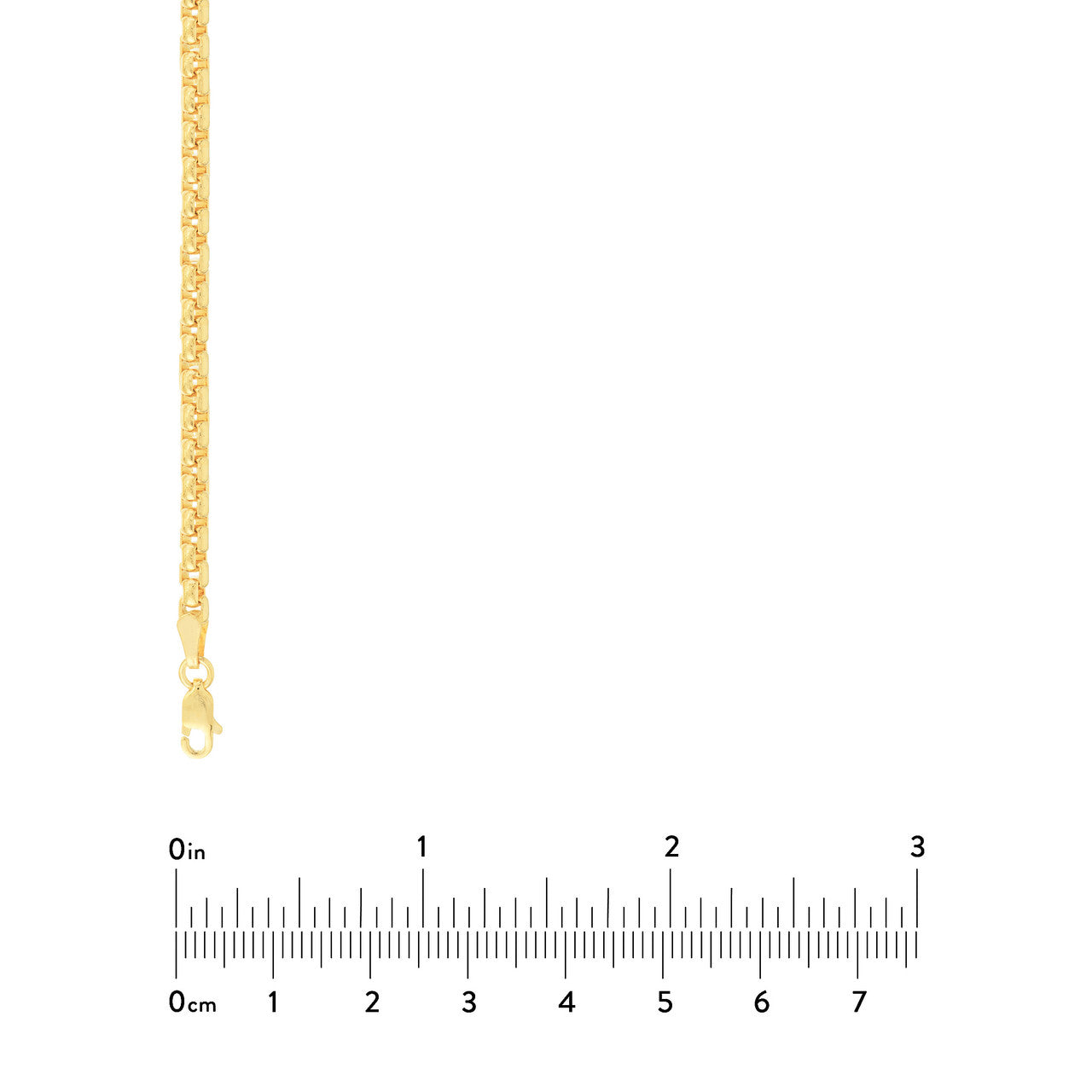 measurement ruler and the gold chain bracelet for size