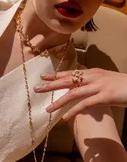 Roberto Coin 18K Rose Gold Triple Flower Diamond & Gemstone Ring