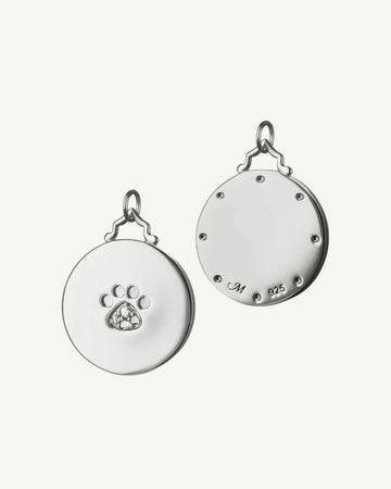 Sterling Silver Paw Print Disc Pendant – 0.04 CTW