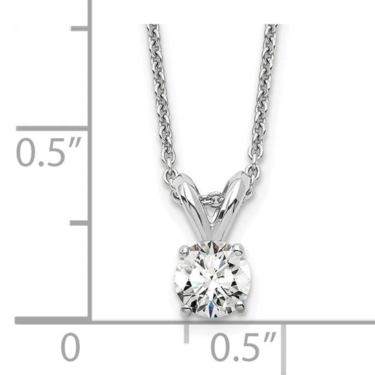 14k WG 1/4 carat total weight Round VS/SI GH Lab Grown Diamond Solitaire 18in Necklace