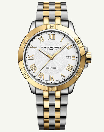 Tango Men's Quartz White Dial Two-Tone Bracelet Watch