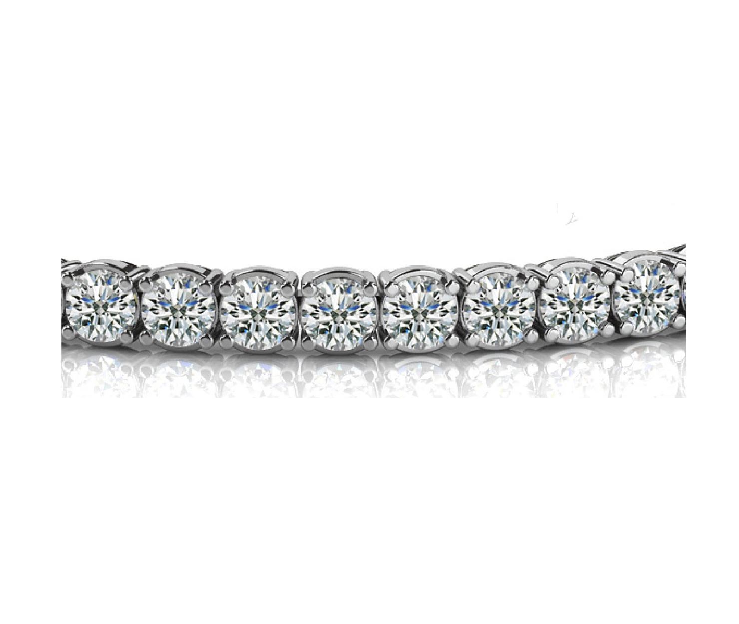 close up of the Large Four Prong Diamond Tennis Bracelet's diamonds