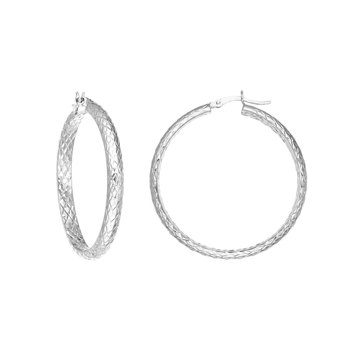 Diamond-Cut Hoop Earrings