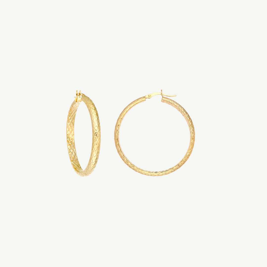 Diamond-Cut Hoop Earrings