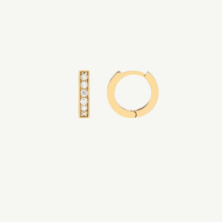 Diamond Huggie Gold Earrings - 1/8tcw
