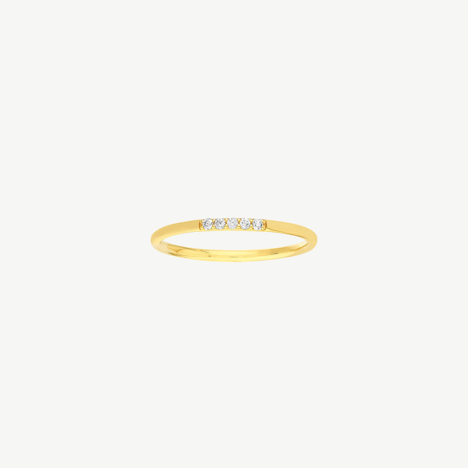 Thin 5 Diamond Stackable Ring