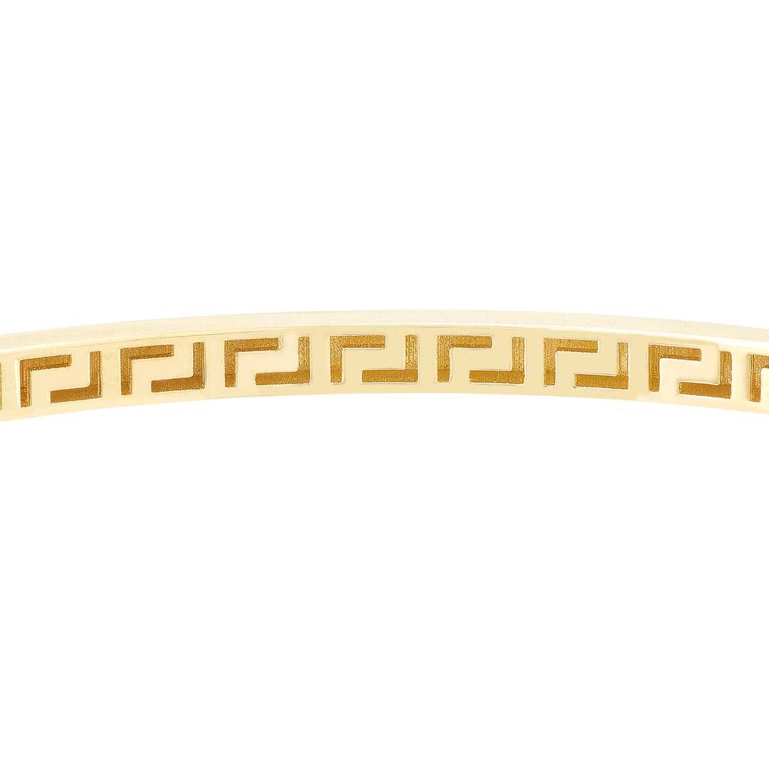 showing the interior of the Plain Square Tube Bangle bracelet with alternating L shapes