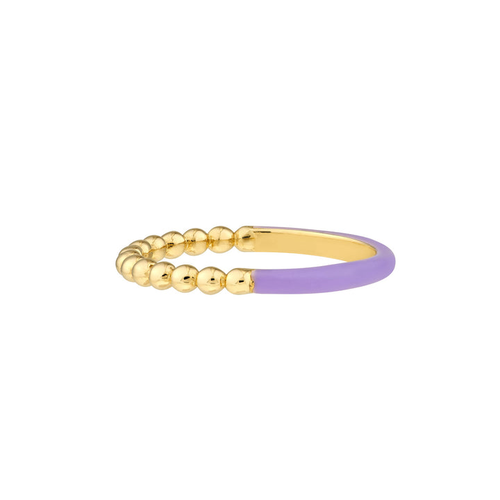 Gold Beaded  Enamel Ring