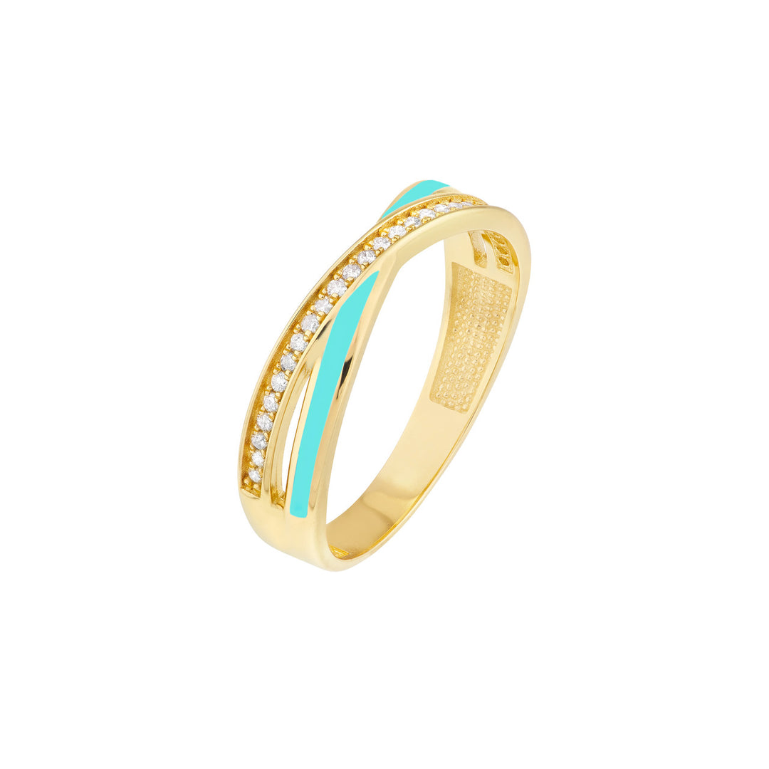 Diamond Turquoise X Ring