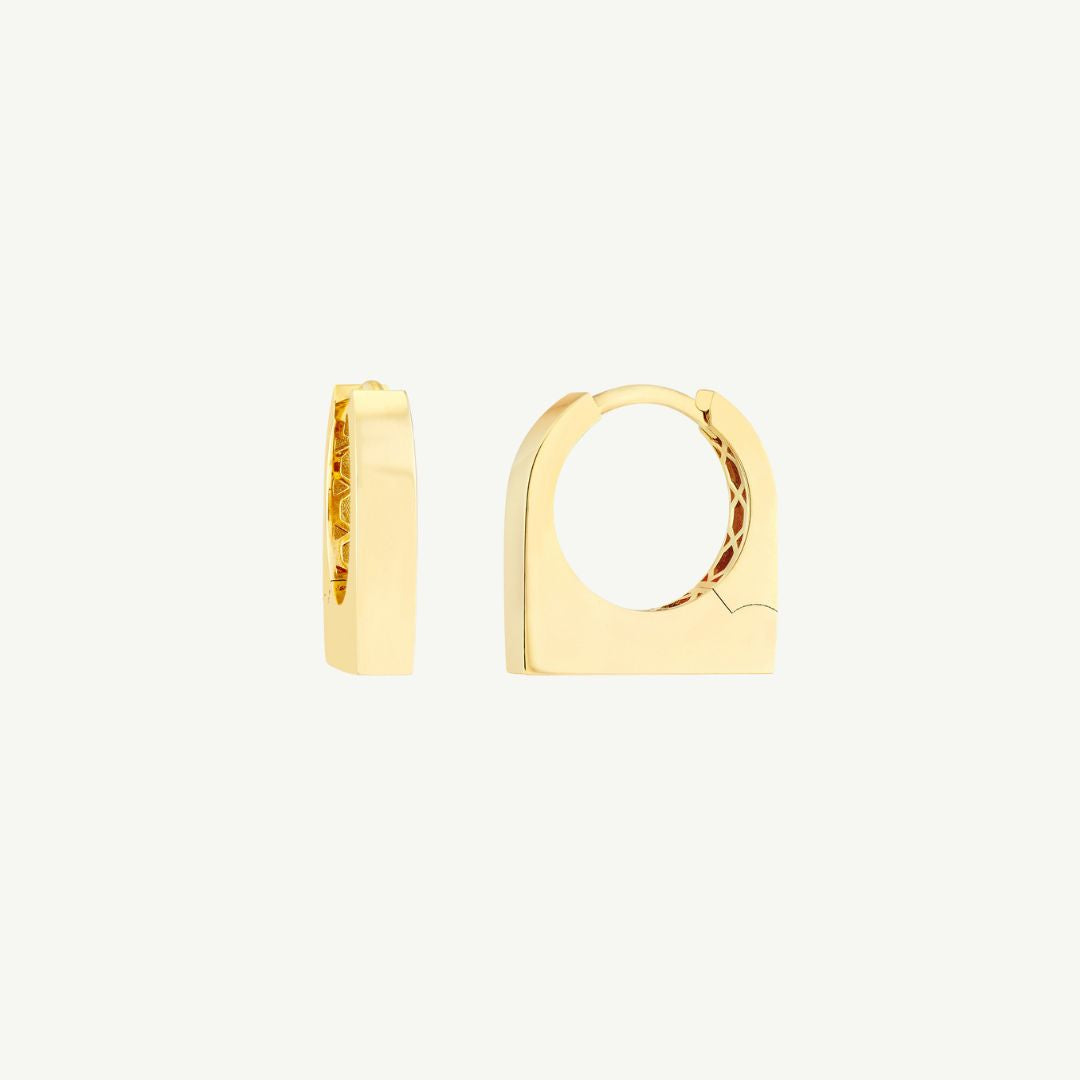 Rounded Square Huggie Earrings
