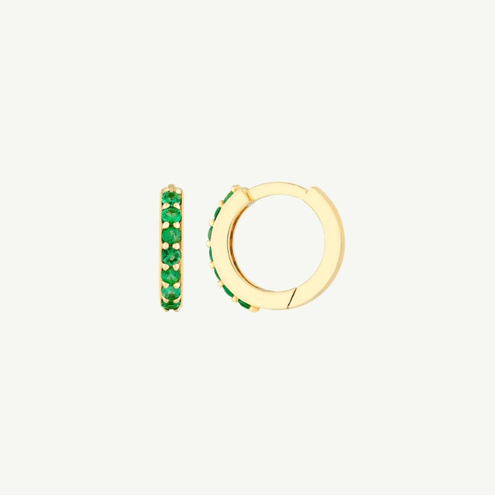 Emerald Row Huggie Earrings