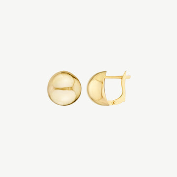 Round Polished Button Omega Earrings