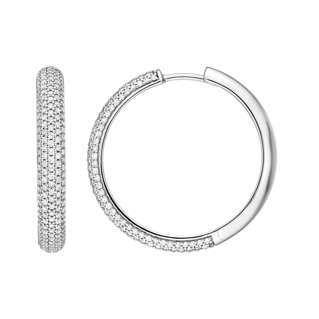 5 Row Diamond Pave Hoop Earrings