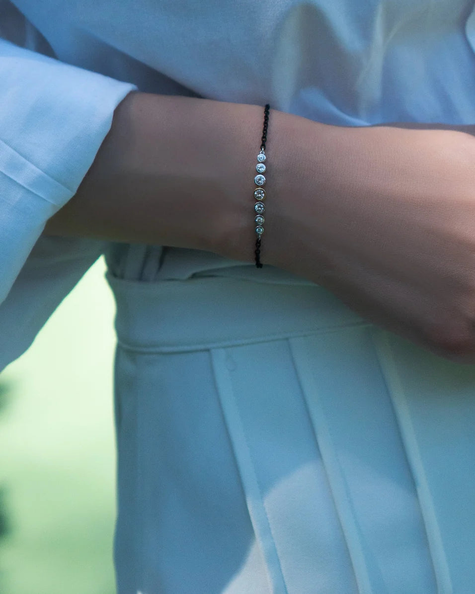 Monica Rich Kosann-Sterling Silver, Black Stainless Steel & 18K Yellow Gold Bezel-Set Gemstone Bracelet