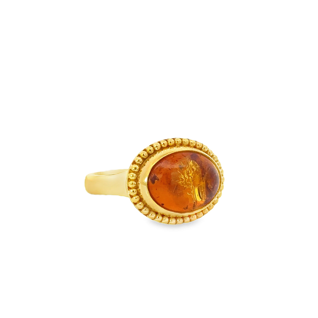 Amber Eternity Beads Ring