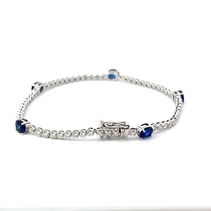 Diamond Tennis Bracelet with Sapphires
