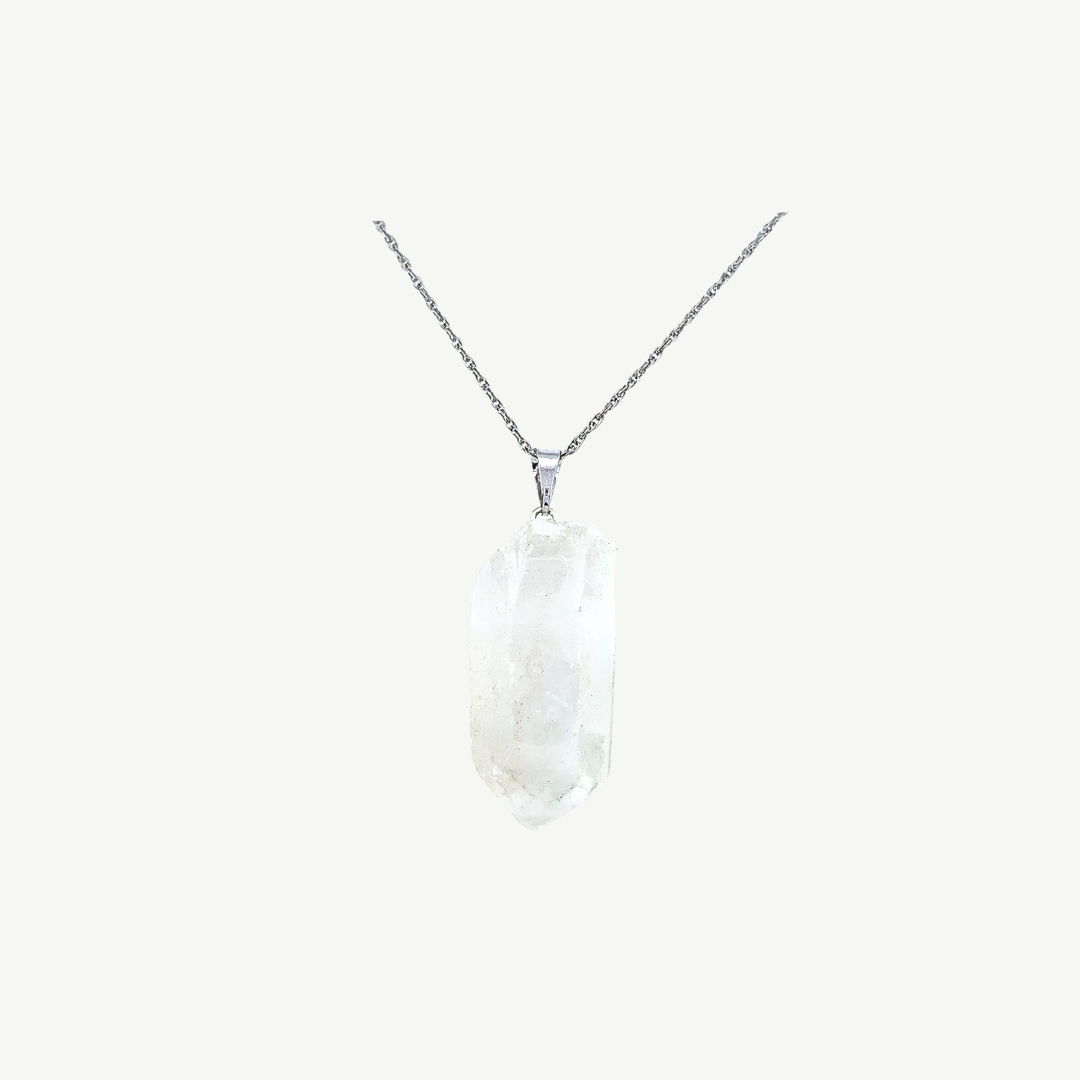 Raw Instincts Raw Crystal Quartz Sterling Silver Italian Necklace