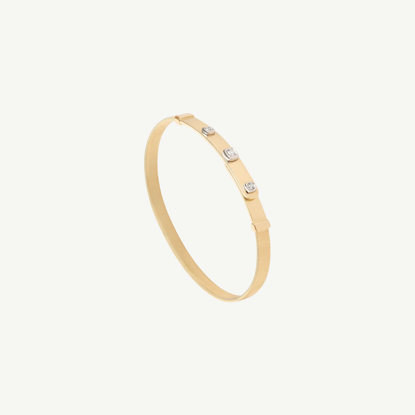 Masai Gold Coil and Diamond Bangle Bracelet, Thin