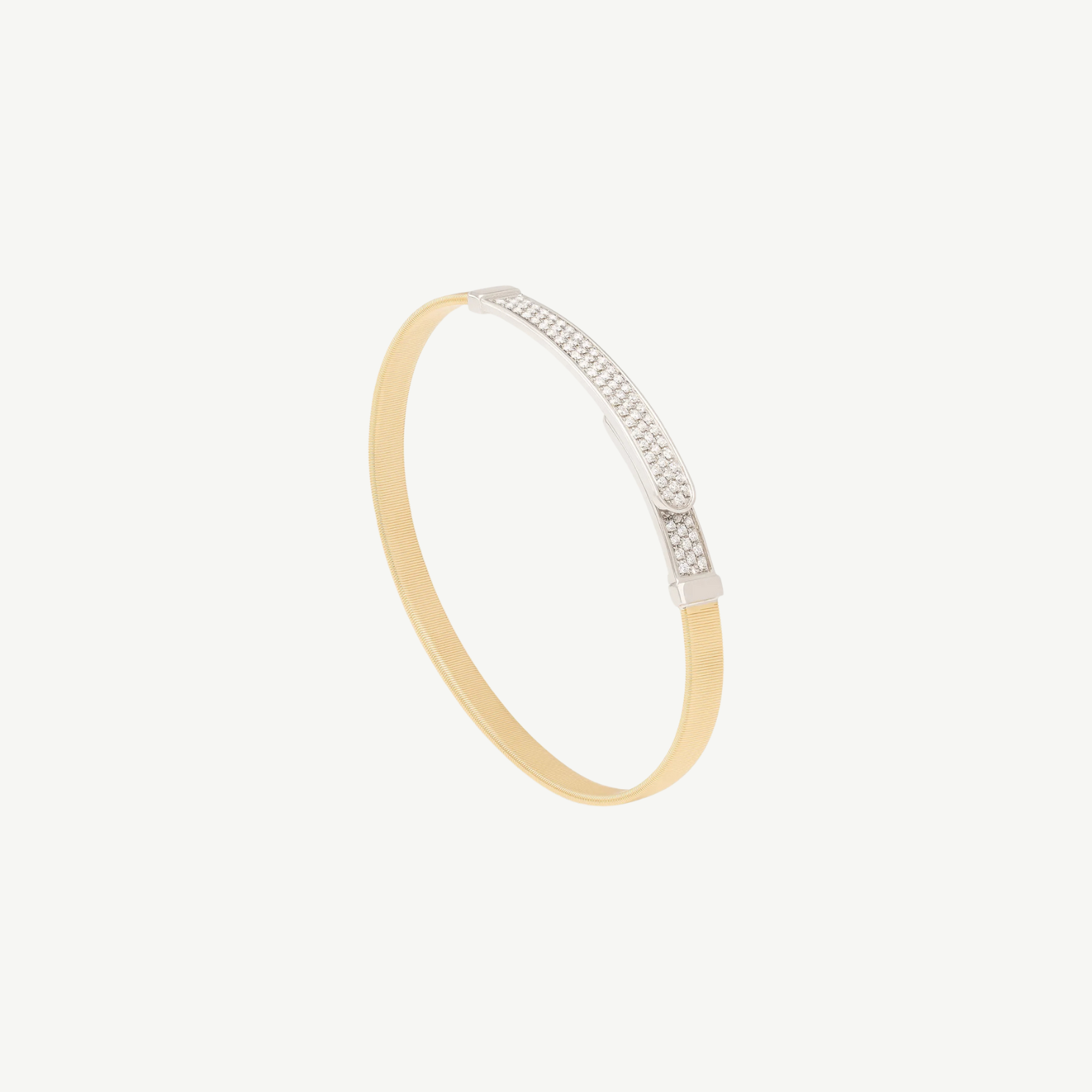 Masai Gold Coil and Diamond Pavé Bangle Bracelet, Thin