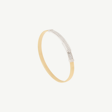 Masai Gold Coil and Diamond Pavé Bangle Bracelet, Thin