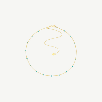 Turq Enamel Stations Saturn Chain Choker