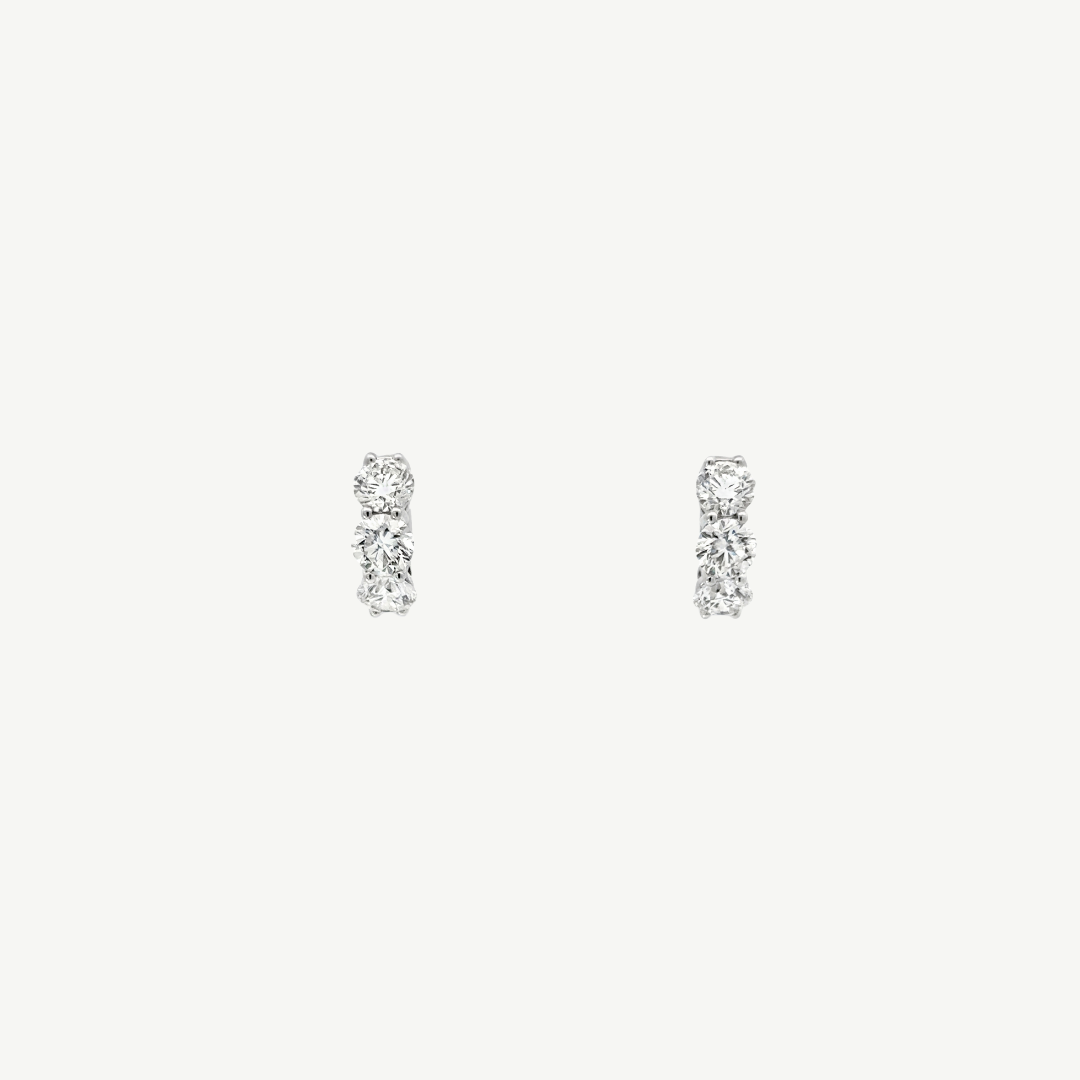 14k White Gold Lab Diamond Huggies