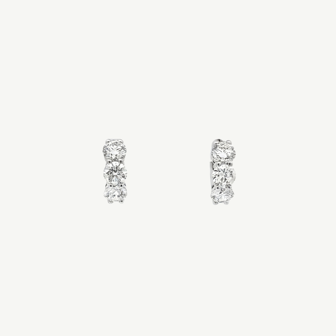 14k White Gold Lab Diamond Huggies