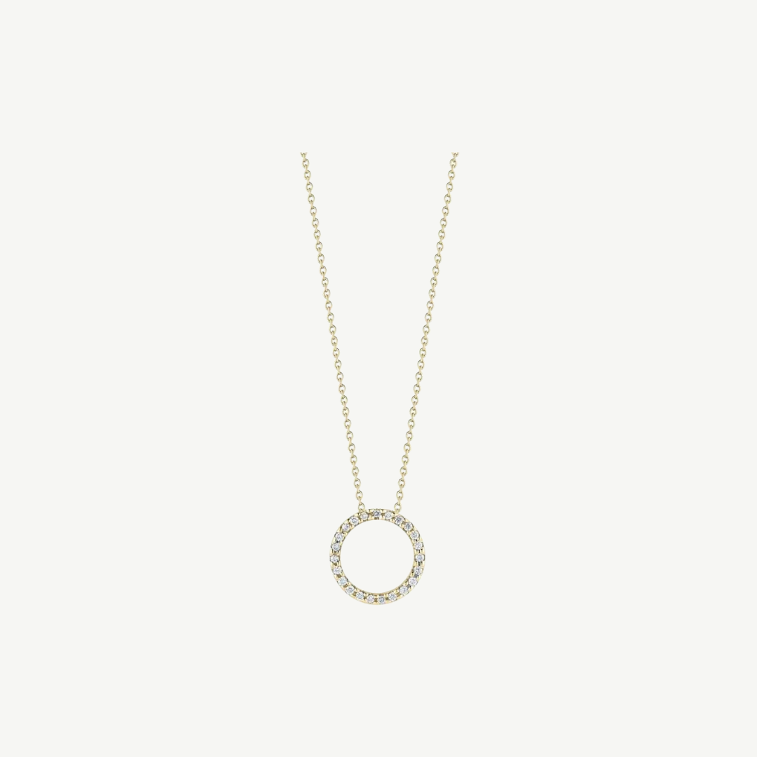 Tiny Treasures Extra Small Diamond Circle Pendant Necklace