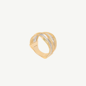 Marrakech Gold 5-Band Coil Ring With Diamonds