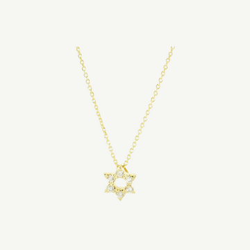 Tiny Treasures Gold Diamond Star Of David Necklace