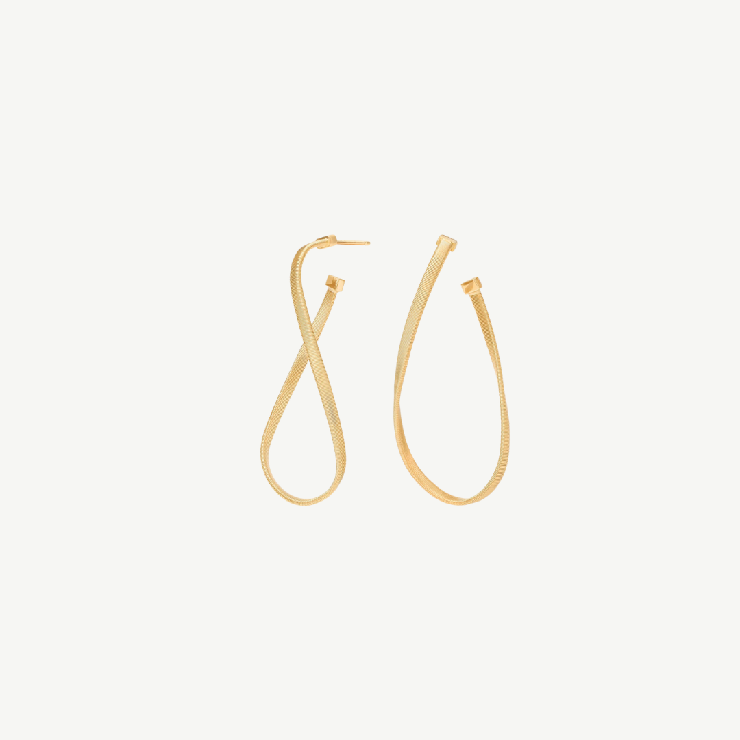 Marrakech Gold Twisted Irregular Medium Hoops