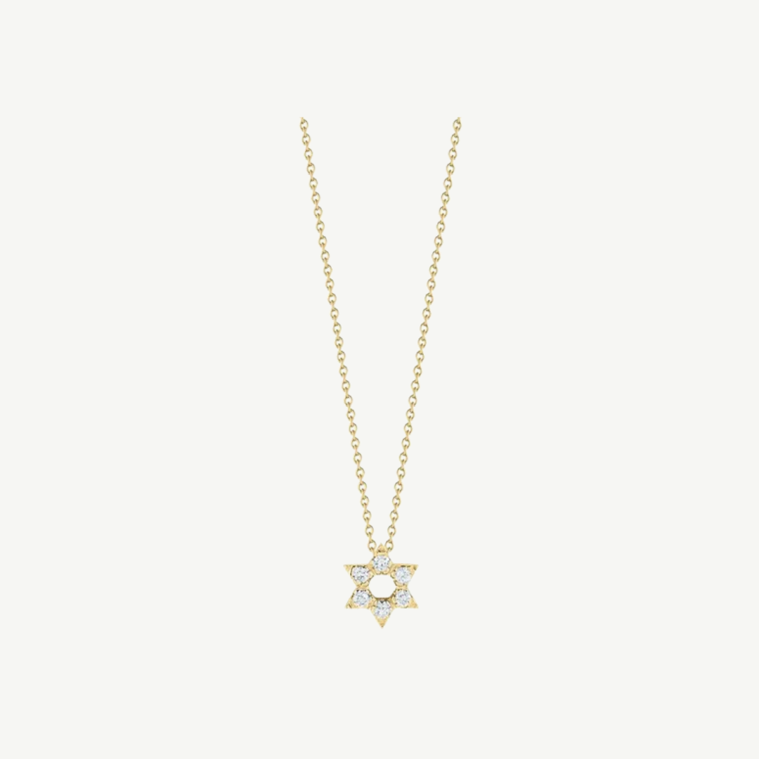 Tiny Treasures White Gold Diamond Star Of David Necklace