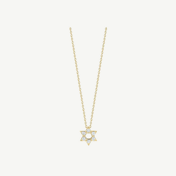 Tiny Treasures White Gold Diamond Star Of David Necklace