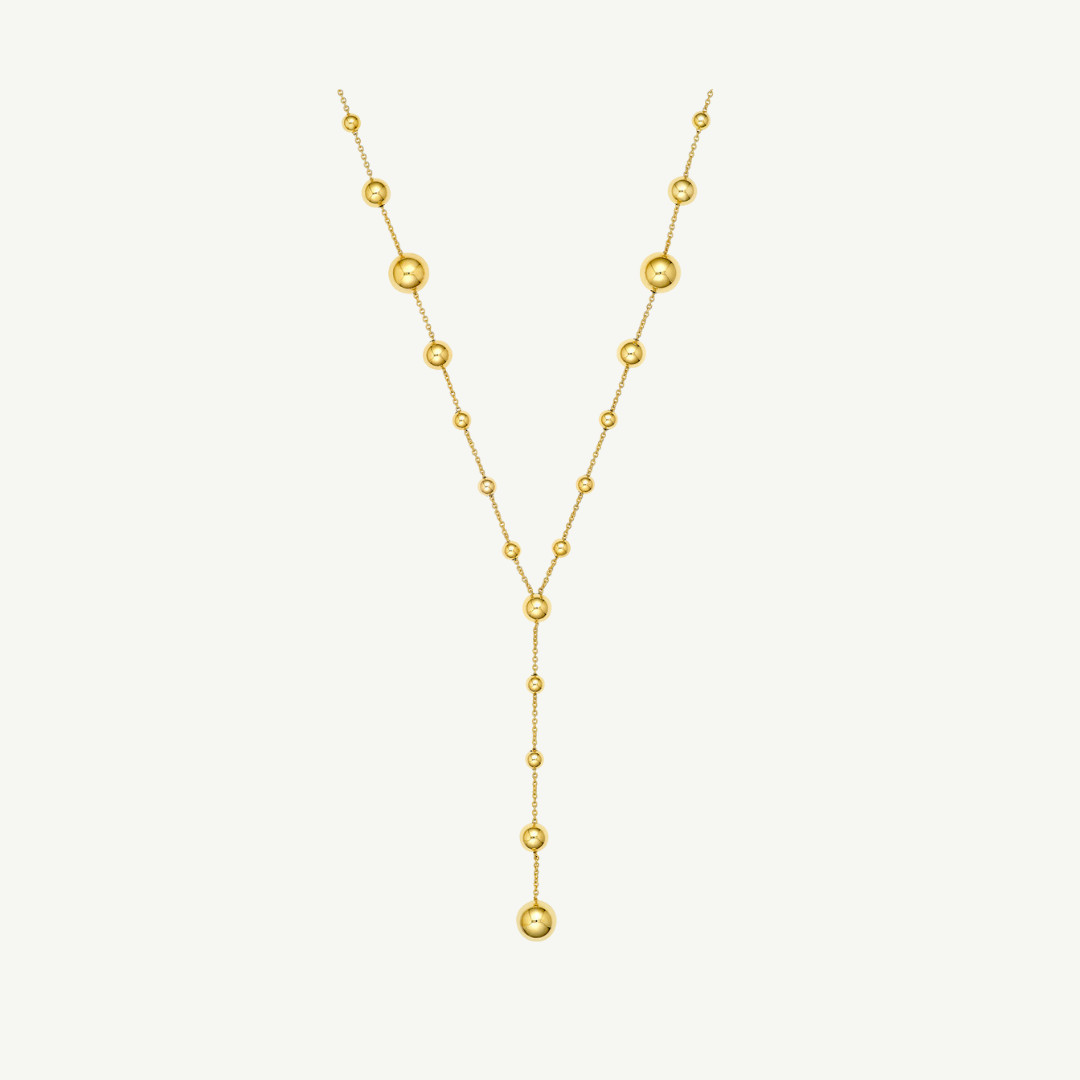 Graduated Bead Lariat Necklace