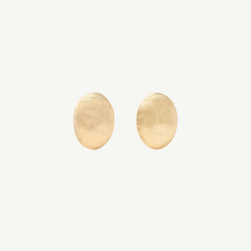 Gold Oval Stud Earrings