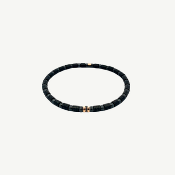 DEMEGLIO UOMO STRETCH CARBON FIBER BRACELET WITH 1 BLACK DIAMOND SECTION