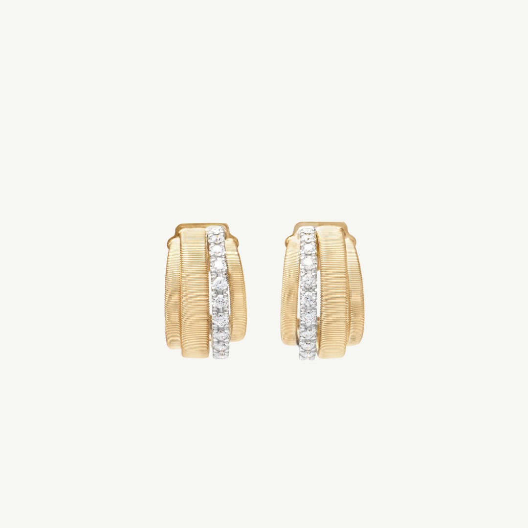 Masai Gold Coil and Diamond Huggie Earrings