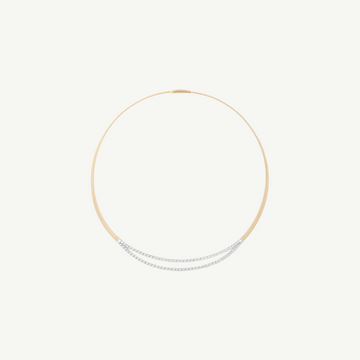 Masai Gold Coil Collar With Double Row Diamond Bar