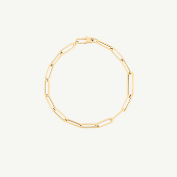 Designer Gold Alternating Size Paperclip Link Bracelet