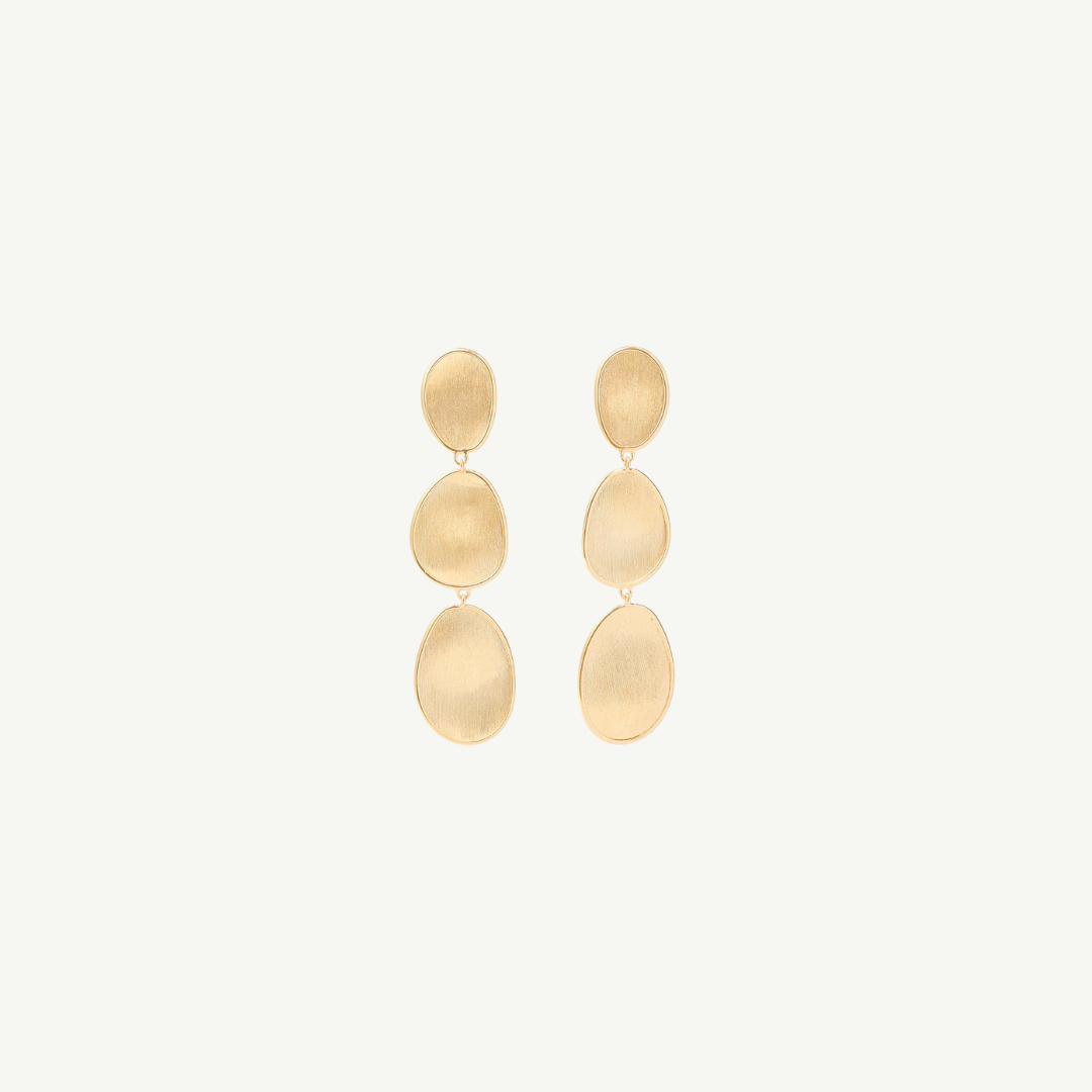 Lunaria Gold 3-Drop Earrings