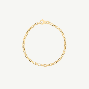 Designer Gold Fine Gauge Square Link Bracelet