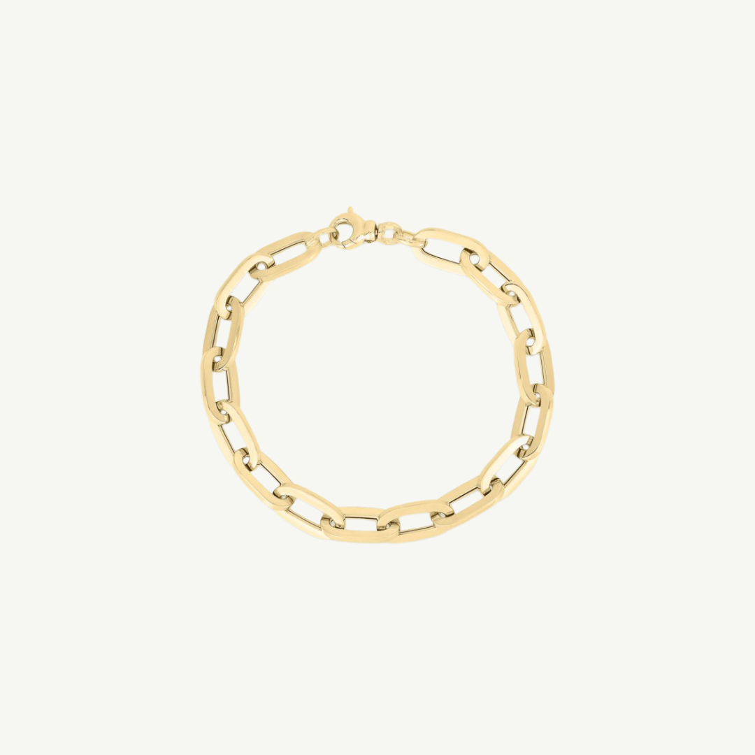 Designer Gold Heavy Gauge Paperclip Link Bracelet