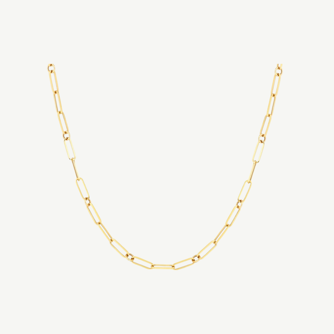 Designer Gold Paperclip & Round Link Chain