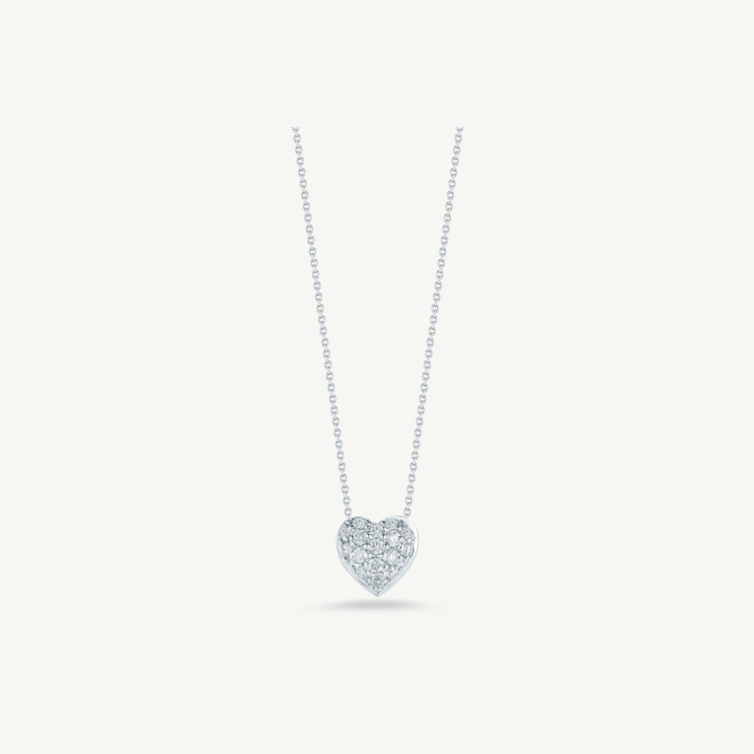 Tiny Treasures Diamond Puffed Heart Necklace