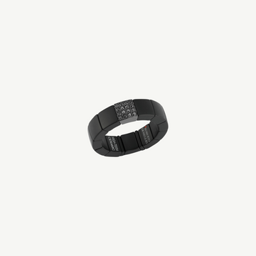 Roberto Demeglio Scacco Matte Black Ceramic and Blackened 18K White Gold Black Diamond Ring