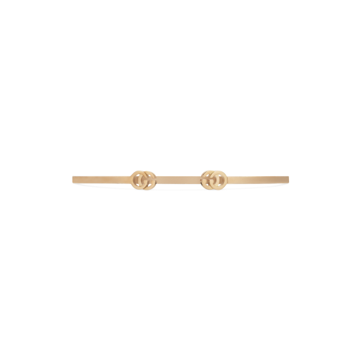 front side view head on of the Gucci Running Gg Bangle bracelet in rose gold