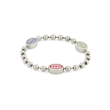 Gucci Sterling Silver Multicolor Enamel Boule Bracelet