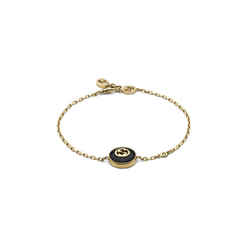 Gucci 18K Yellow Gold Black Onyx and Diamond Bracelet